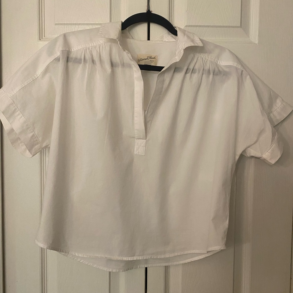 Universal Thread Oversized White Poplin Blouse Medium
